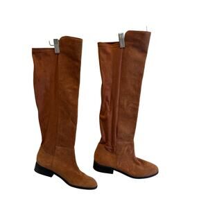 Lucky Brand Calypso Suede Over Knee Boots SZ 8M Brown Tall Riding Pull On 50/50